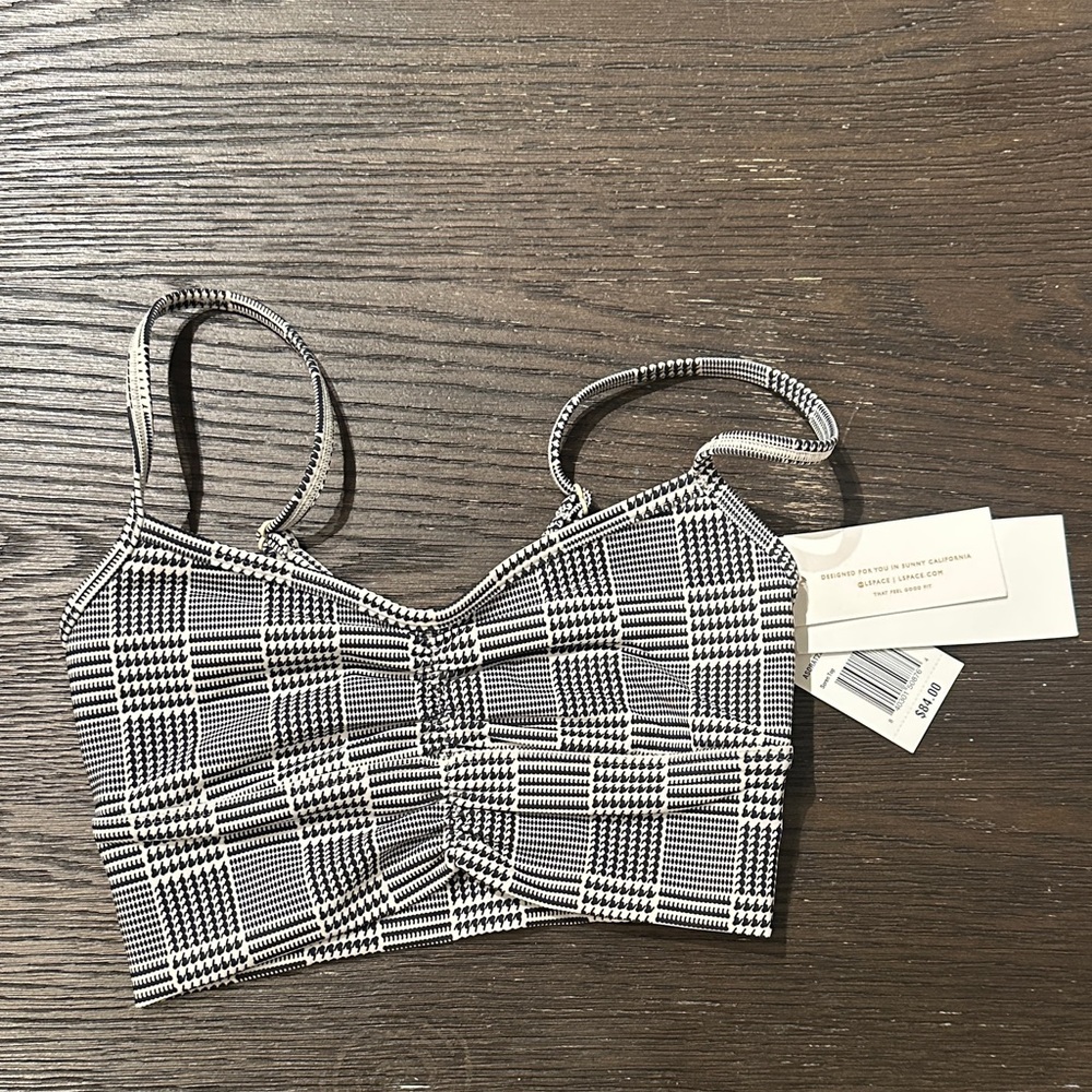 L*Space Black and White Checkered Crop Top